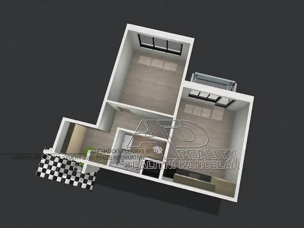 Pronájem bytu 2+kk, Český Krumlov, 41 m2