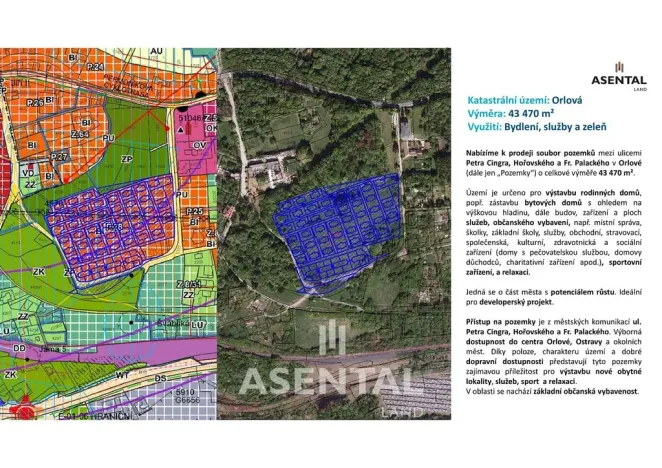 Prodej pozemku, Orlová - Město, Pod Lipou, 43470 m2
