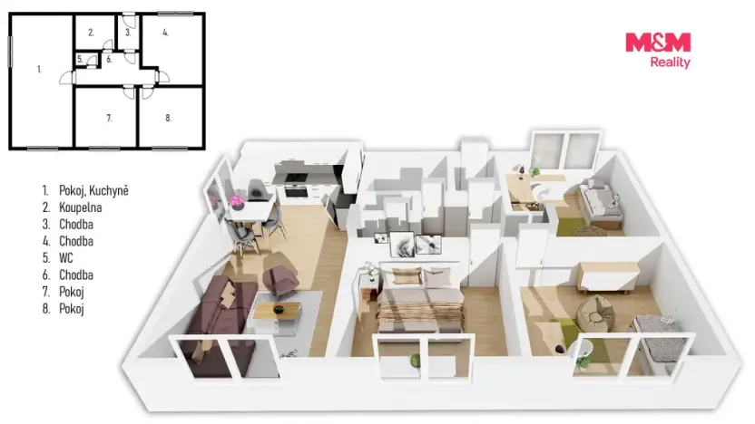 Pronájem rodinného domu, Libišany, 118 m2