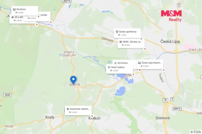 Pronájem zahrady, Stružnice - Bořetín, 375 m2
