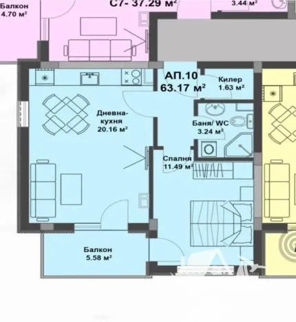 Prodej bytu 2+kk, Nesebar, Bulharsko, 55 m2