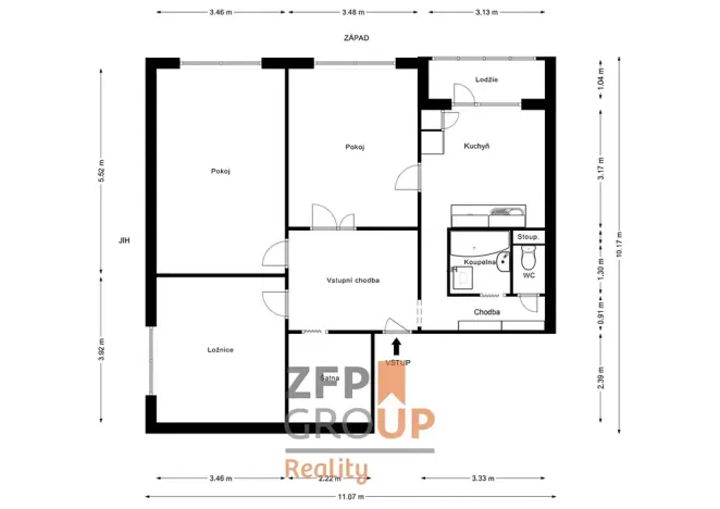 Prodej bytu 3+1, Brno, Sosnová, 82 m2