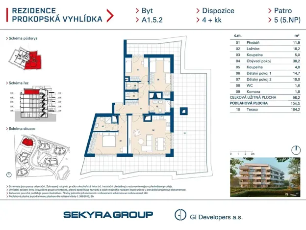Prodej bytu 4+kk, Praha - Jinonice, Radlická, 98 m2