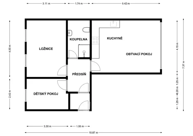 Pronájem bytu 3+kk, Jihlava, Kollárova, 55 m2