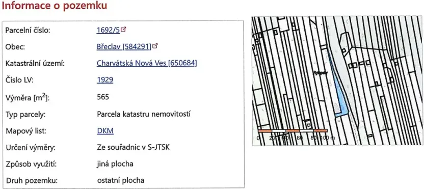 Prodej pozemku, Břeclav, 565 m2