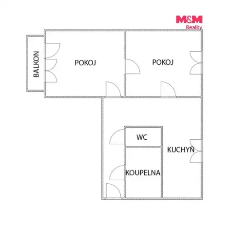 Prodej bytu 2+1, Duchcov, Horská cesta, 53 m2