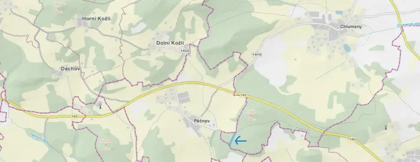 Prodej lesa, Chlumany, 4406 m2
