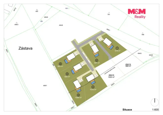 Prodej pozemku pro bydlení, Újezd u Sezemic - Zástava, 1010 m2