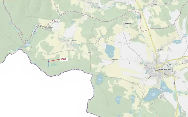 Dražba lesa, Nová Bystřice, 11125 m2