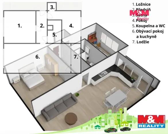 Prodej bytu 3+kk, Chomutov, Gerstnerova, 70 m2