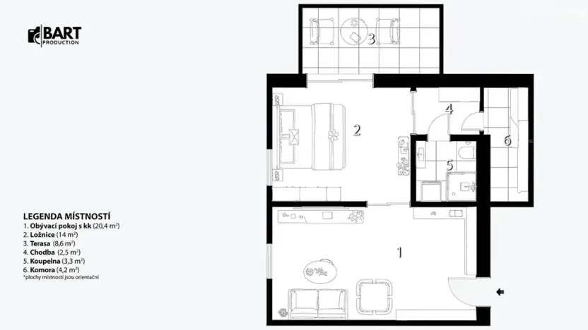 Prodej bytu 2+kk, Brno, Červený kopec, 47 m2
