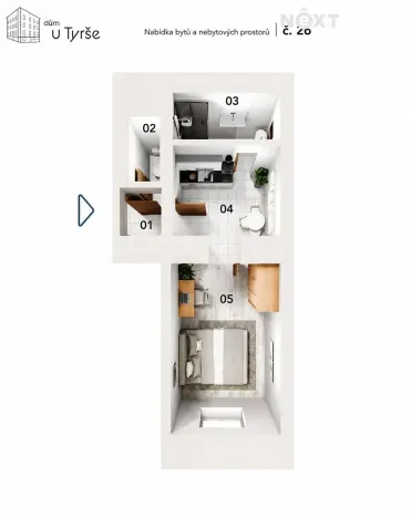 Prodej bytu 1+1, Praha - Košíře, U Tyrše, 33 m2
