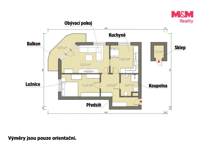 Pronájem bytu 2+1, Dobřany, Jungmannova, 54 m2