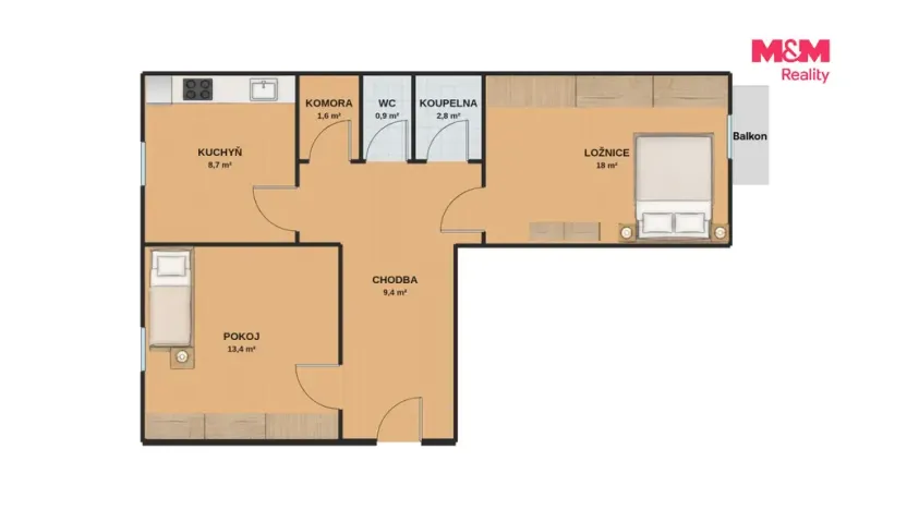 Prodej bytu 2+1, Karviná - Nové Město, Havířská, 54 m2