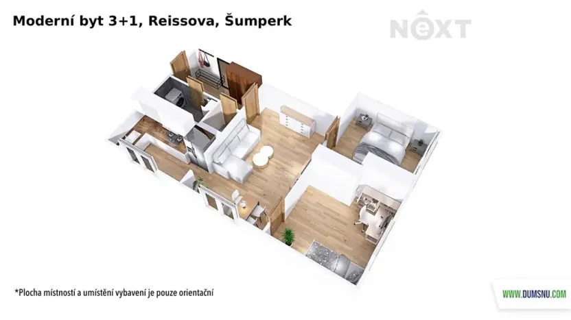 Pronájem bytu 3+1, Šumperk, Reissova, 58 m2