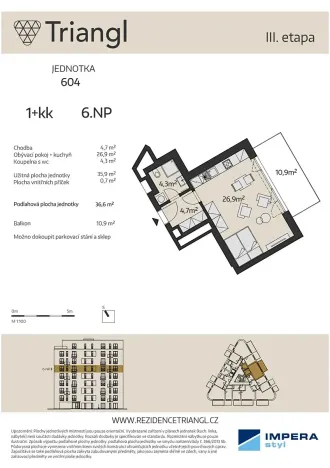 Prodej bytu 1+kk, Brno, Podveská, 36 m2