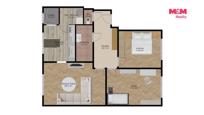 Prodej bytu 3+1, Krahulčí, 84 m2