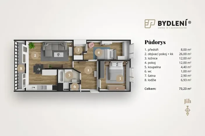 Prodej bytu 3+kk, Teplice, V závětří, 73 m2