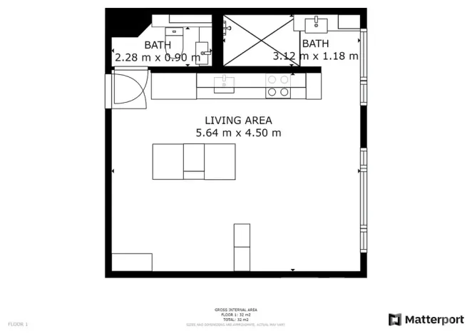 Pronájem bytu 1+kk, Praha - Záběhlice, Topolová, 31 m2