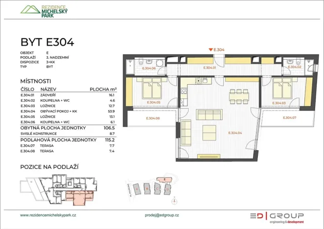 Pronájem bytu 3+kk, Praha - Michle, Michelská, 115 m2