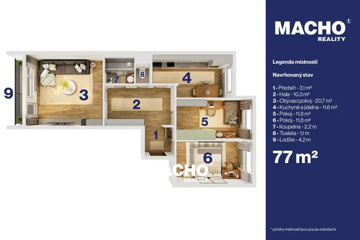 Prodej bytu 3+1, Praha - Modřany, Pirinská, 73 m2