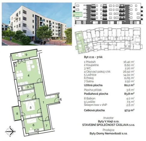 Prodej bytu 3+kk, Hustopeče, 97 m2