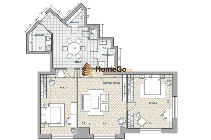 Pronájem bytu 3+kk, Praha - Nusle, U gymnázia, 95 m2