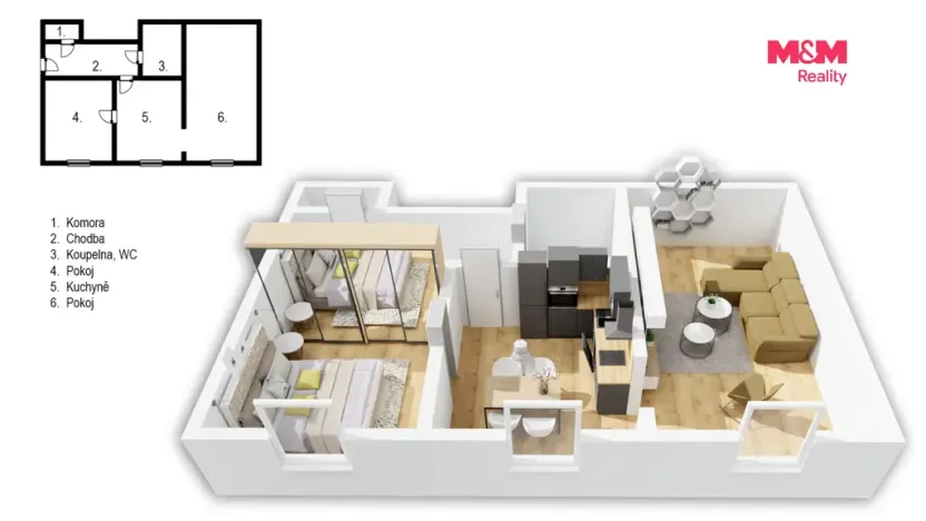Prodej bytu 2+1, Valdice, Sídliště, 66 m2