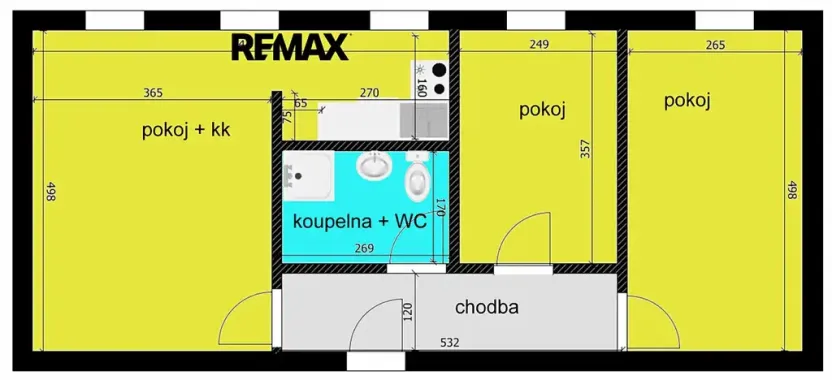 Pronájem bytu 3+kk, Chlumec nad Cidlinou, Rooseveltova, 59 m2
