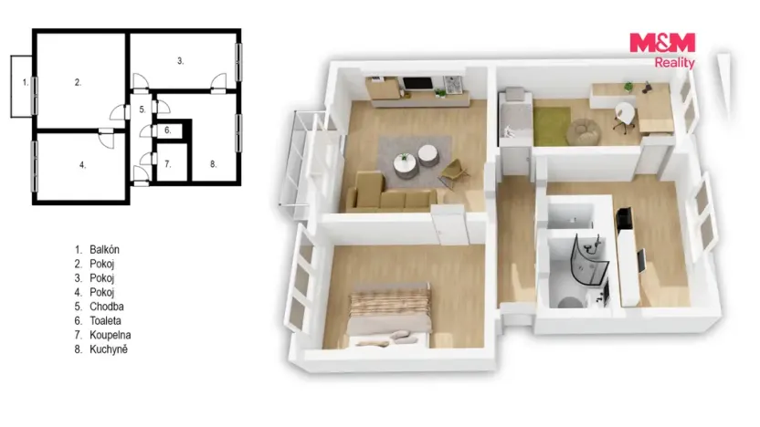 Prodej bytu 3+1, Chrudim - Chrudim IV, Na Rozhledně, 68 m2
