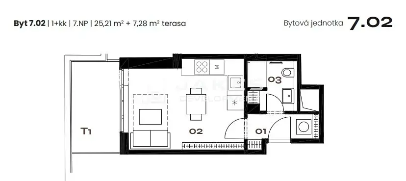 Prodej bytu 1+kk, Praha - Holešovice, Vinařská, 25 m2