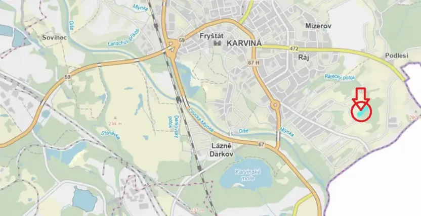 Prodej rybníku, Karviná, 12501 m2