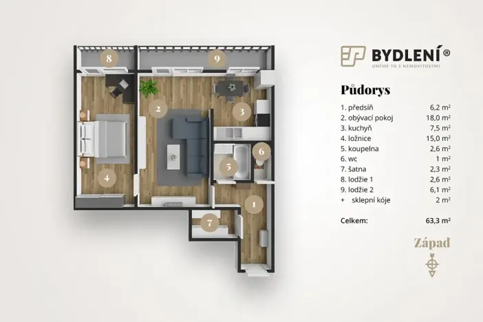 Prodej bytu 2+1, Osek, Hrdlovská, 61 m2