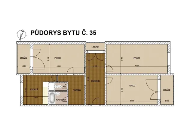 Prodej bytu 3+1, Milovice, Lesní, 104 m2
