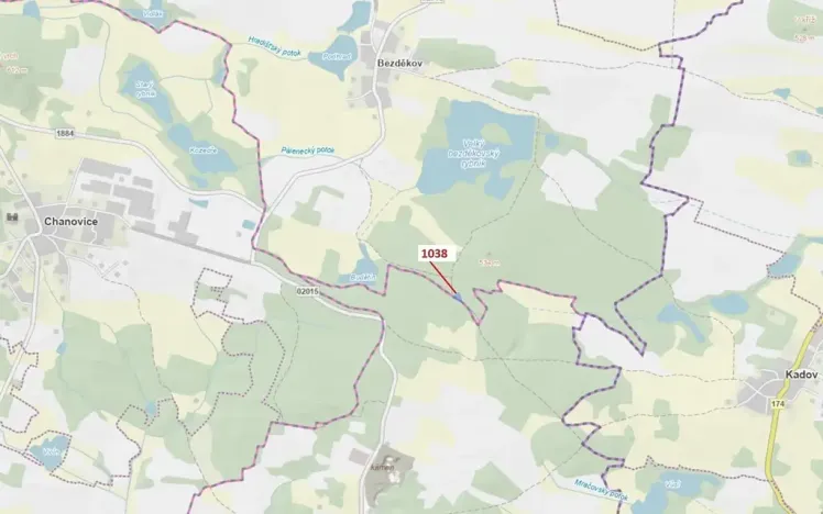 Dražba lesa, Hradiště, 1028 m2