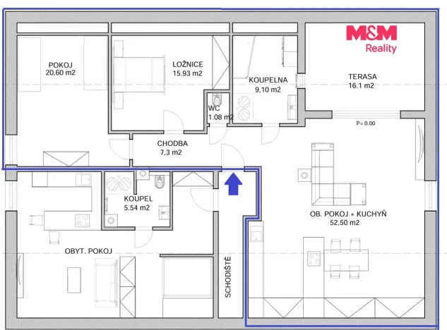 Prodej bytu 3+kk, Chotěšov, Starý mlýn, 106 m2