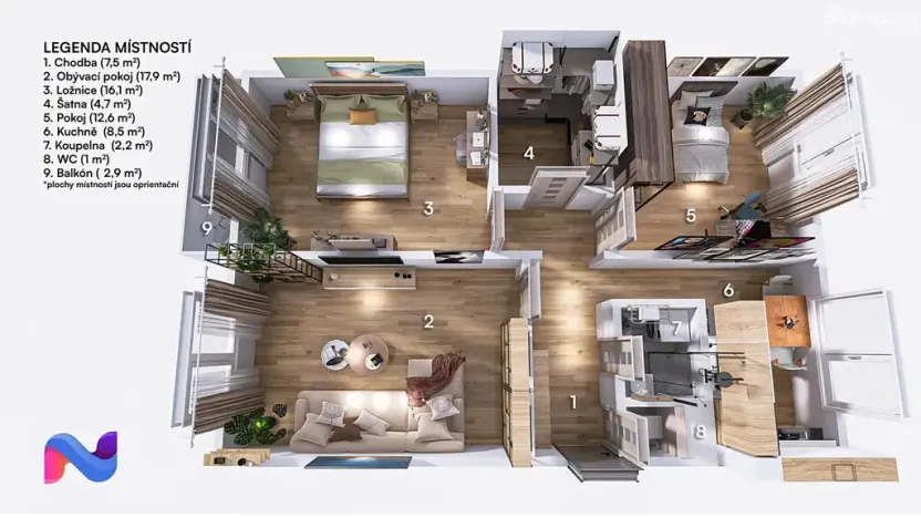 Prodej bytu 3+1, Hodonín, Družstevní čtvrť, 73 m2