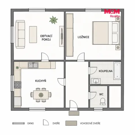 Pronájem bytu 2+1, Náchod - Pavlišov, 72 m2
