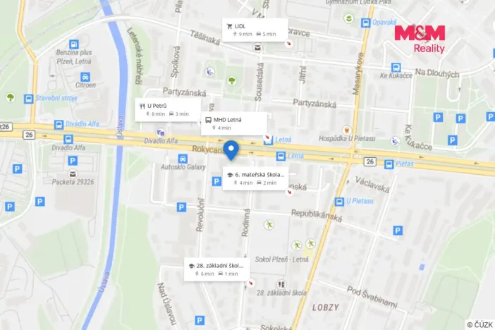 Pronájem bytu 2+1, Plzeň - Lobzy, Rokycanská, 57 m2