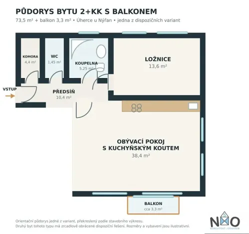 Pronájem bytu 2+kk, Úherce, Hlavní, 73 m2