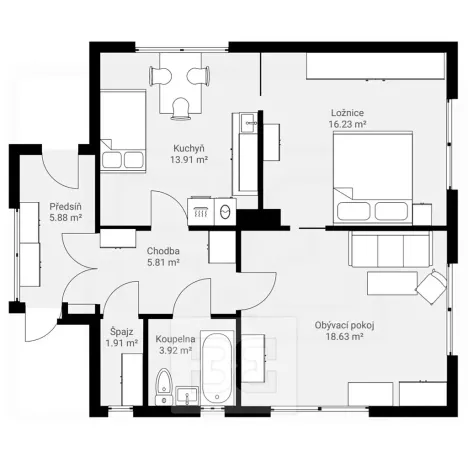 Pronájem rodinného domu, Votice, Dukelská, 70 m2