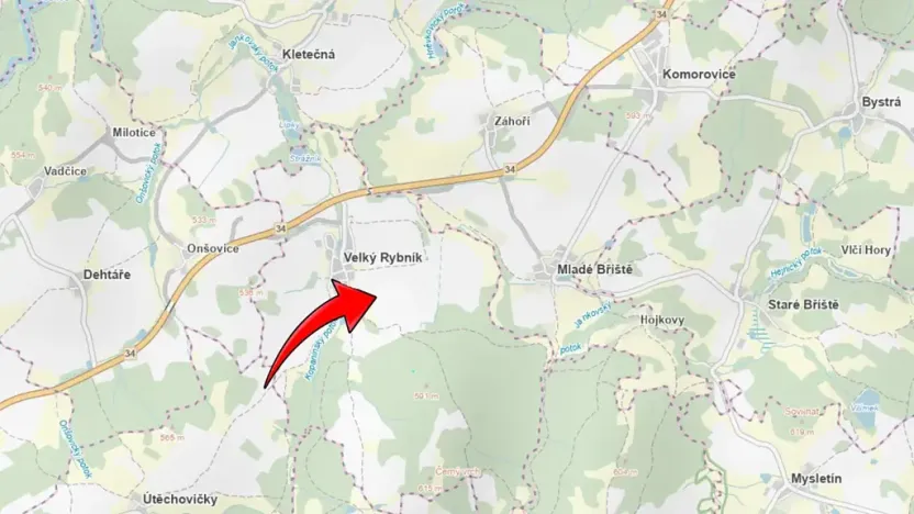 Prodej pole, Velký Rybník, 15530 m2