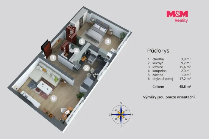 Prodej bytu 2+1, Ústí nad Labem - Neštěmice, Studentská, 53 m2