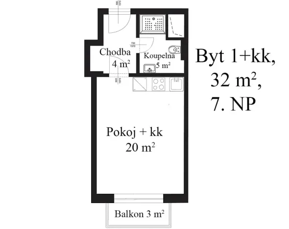 Pronájem bytu 1+kk, Olomouc, Edmunda Husserla, 30 m2