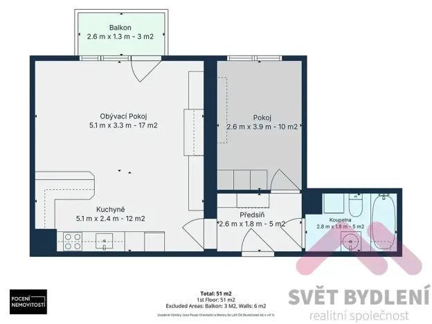 Pronájem bytu 2+kk, Praha - Krč, Tavolníková, 52 m2