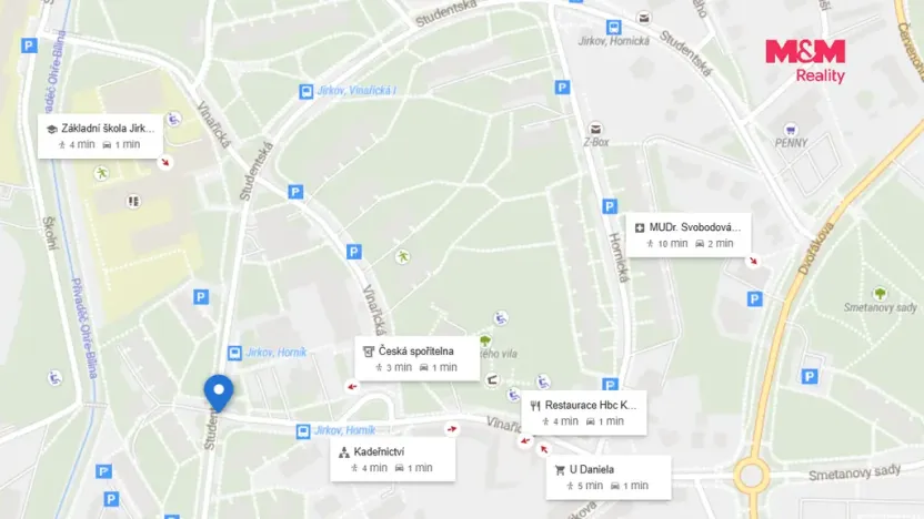 Pronájem bytu 1+kk, Jirkov, Studentská, 19 m2