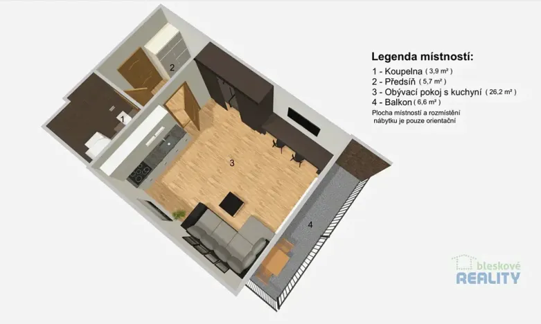 Pronájem bytu 1+kk, Brandýs nad Labem-Stará Boleslav, Hlavenecká, 36 m2