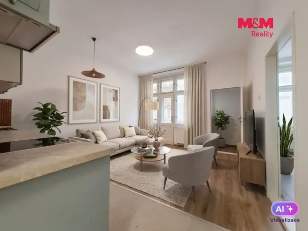 Pronájem bytu 2+kk, Praha - Vršovice, Bulharská, 48 m2