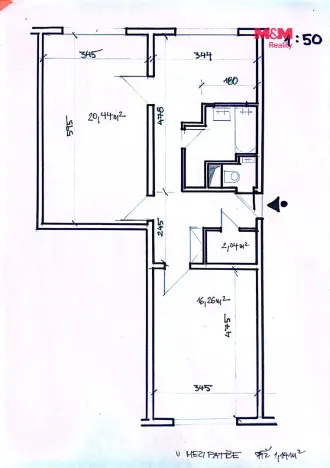 Pronájem bytu 2+1, Litoměřice - Předměstí, Vrchlického, 62 m2