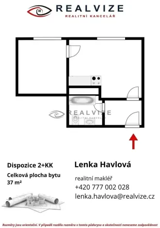 Pronájem bytu 2+kk, České Budějovice, Ledenická, 36 m2